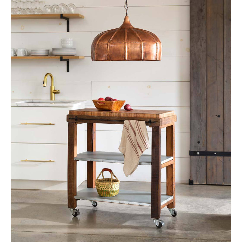 Loon Peak® Johnathon 34'' Wide Rolling Kitchen Island Wayfair